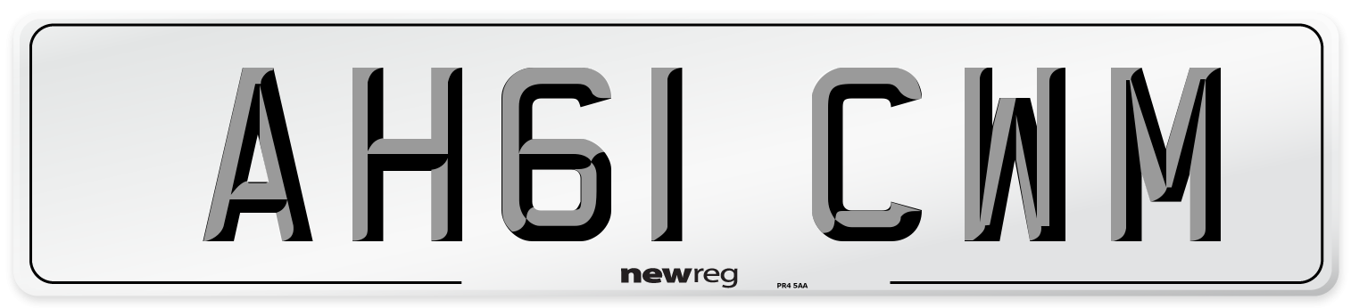 AH61 CWM Number Plate from New Reg
